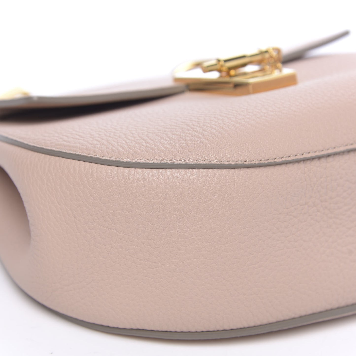 Grained Lambskin Drew Shoulder Bag Cement Pink