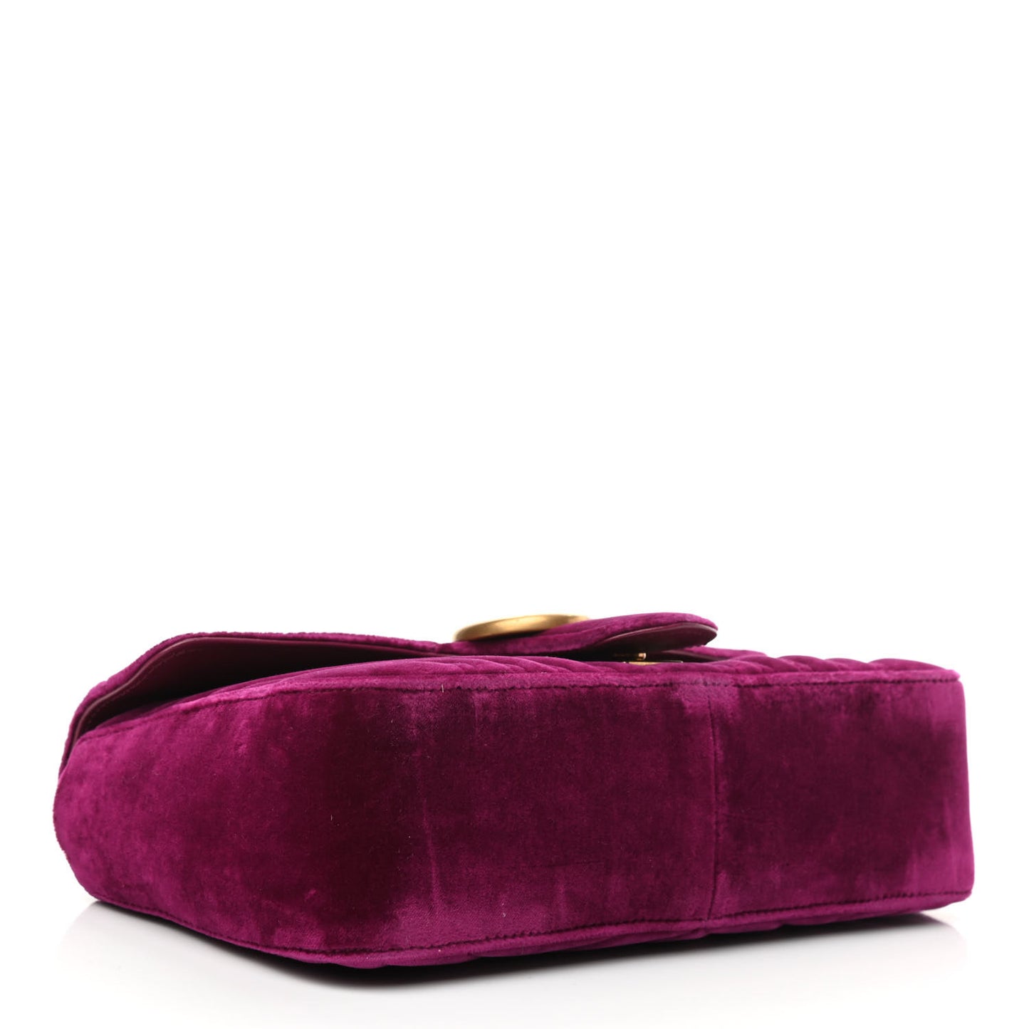 Velvet Matelasse Small GG Marmont Shoulder Bag Fuchsia Violet Cyclamen