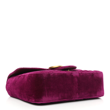 Gucci Velvet Matelasse Small GG Marmont Shoulder Bag Fuchsia Violet Cyclamen 4 of 10