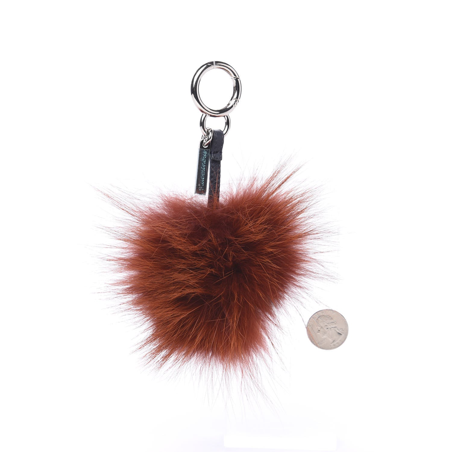 Fendi Fox Mink Rabbit Fur Vitello Dolce Blueminous Monster Bag Bug Charm Rust Turquoise 2 of 3