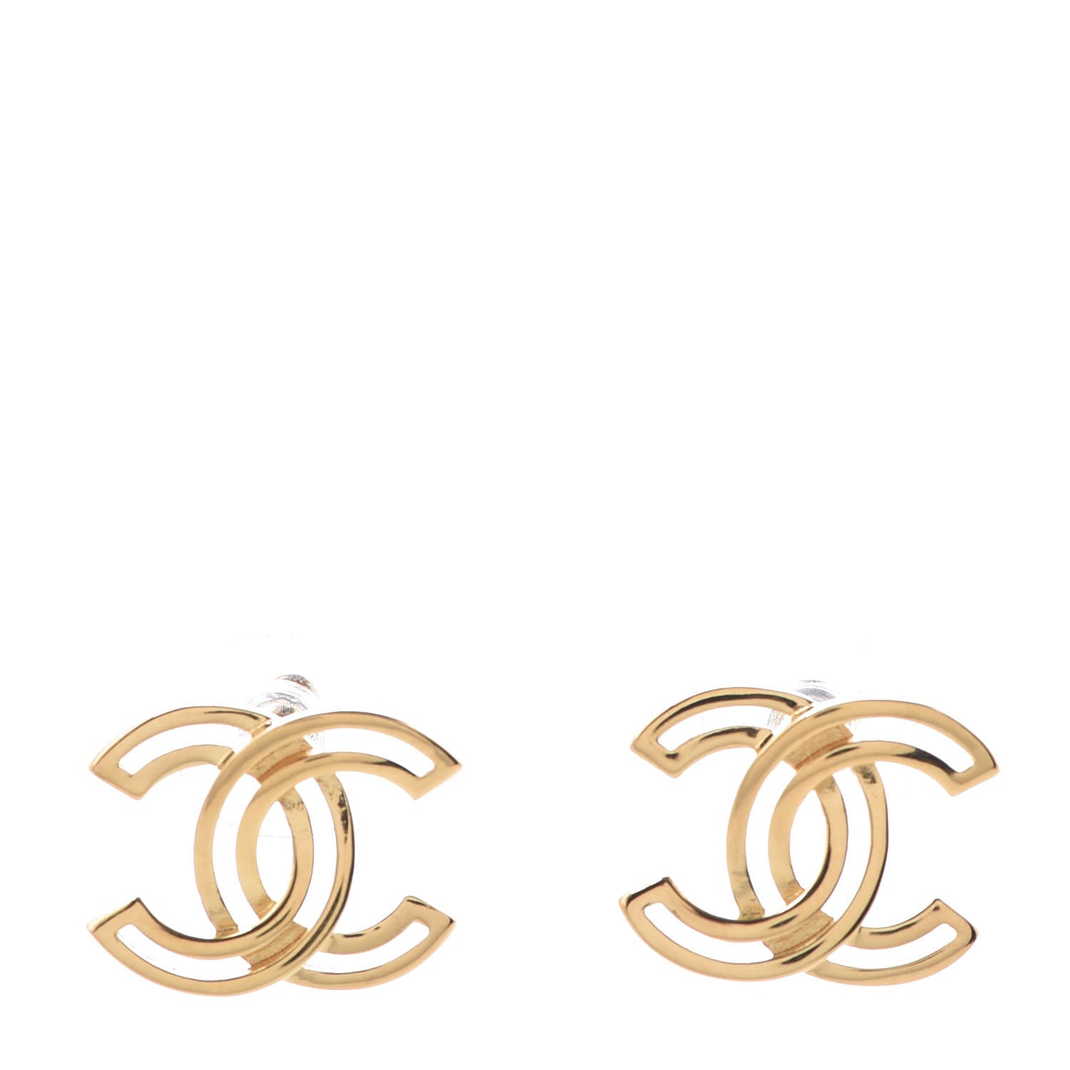 Chanel Metal Obazine CC Earrings Gold 1 of 6