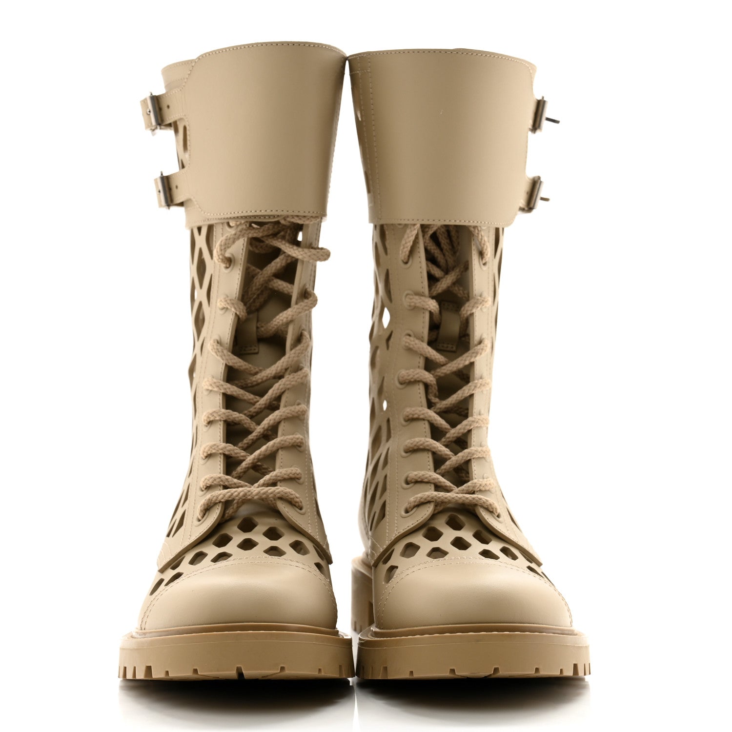 Christian Dior Matte Calfskin Womens D-Trap 30mm Tall Boots 37.5 Corde 2 of 10