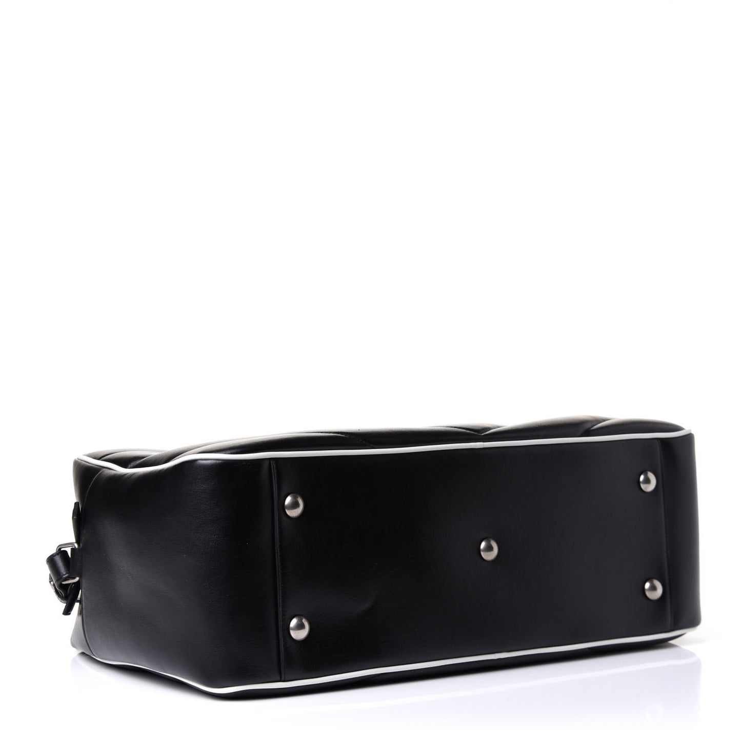 Calfskin Medium Miles Logo Bowler Duffel Bag Black