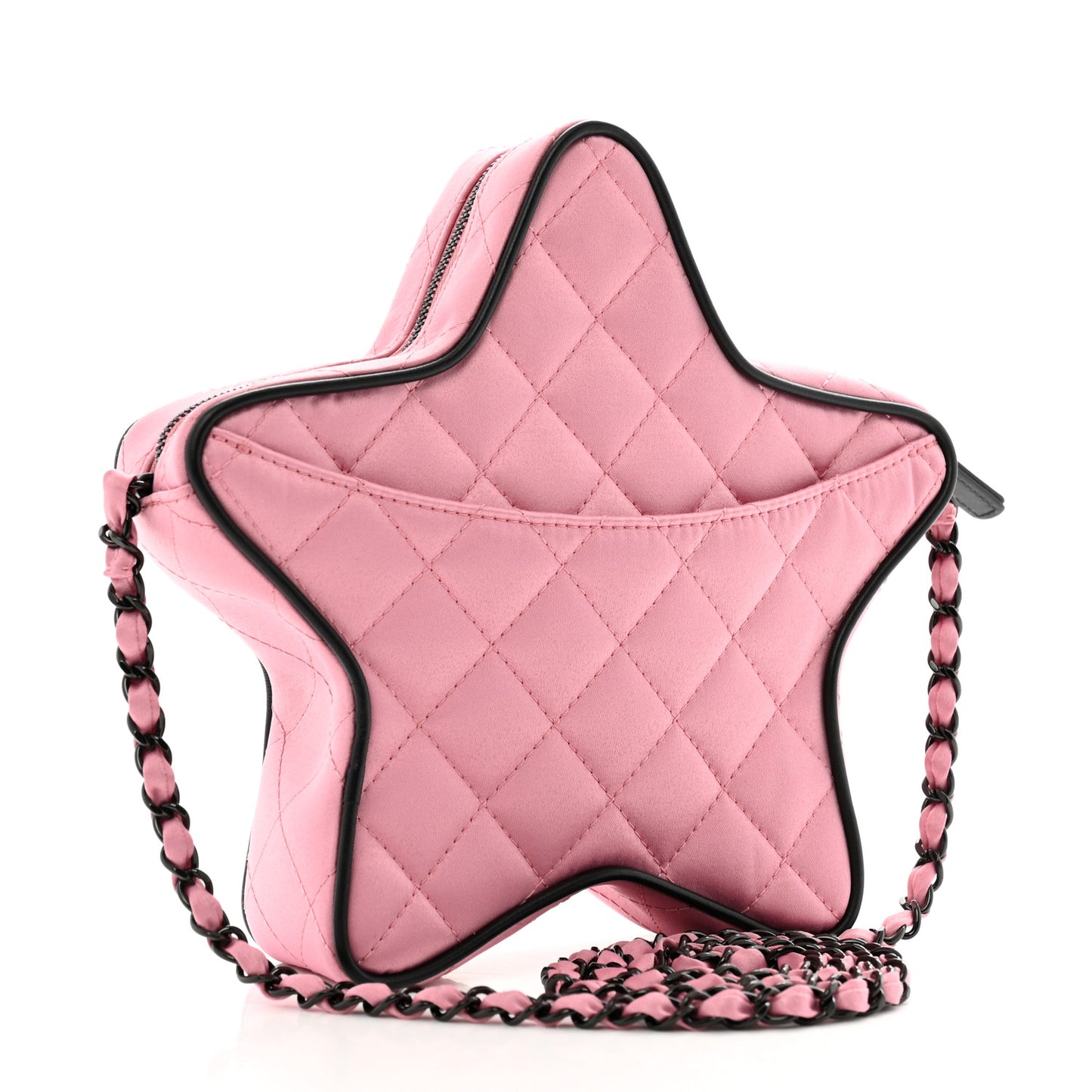 Satin Quilted Walk Of Fame Star Bag Pink