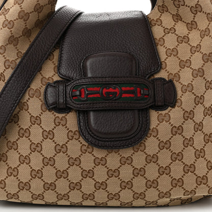 Gucci Monogram Web Medium Dressage Hobo Dark Brown 8 of 11