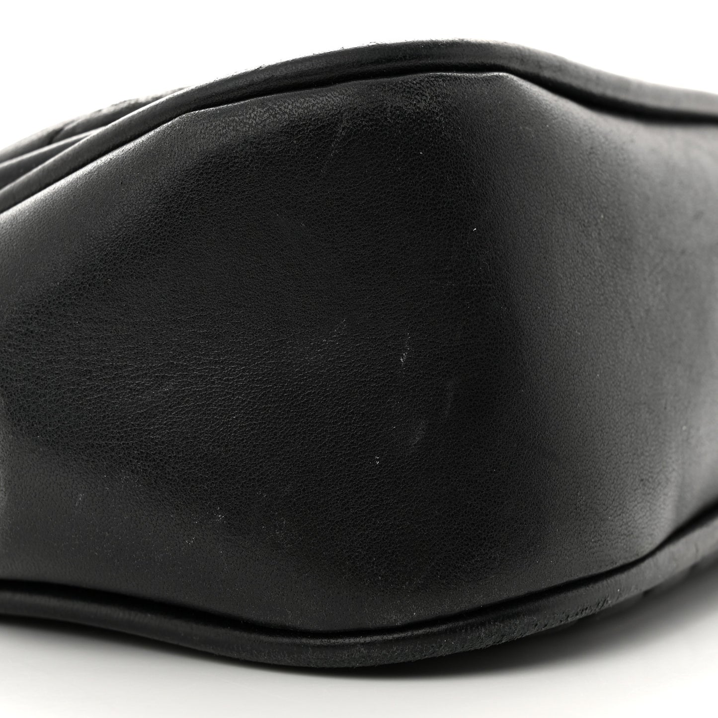 Lambskin Reverse Chevron Quilted Round Top Handle Flap Black