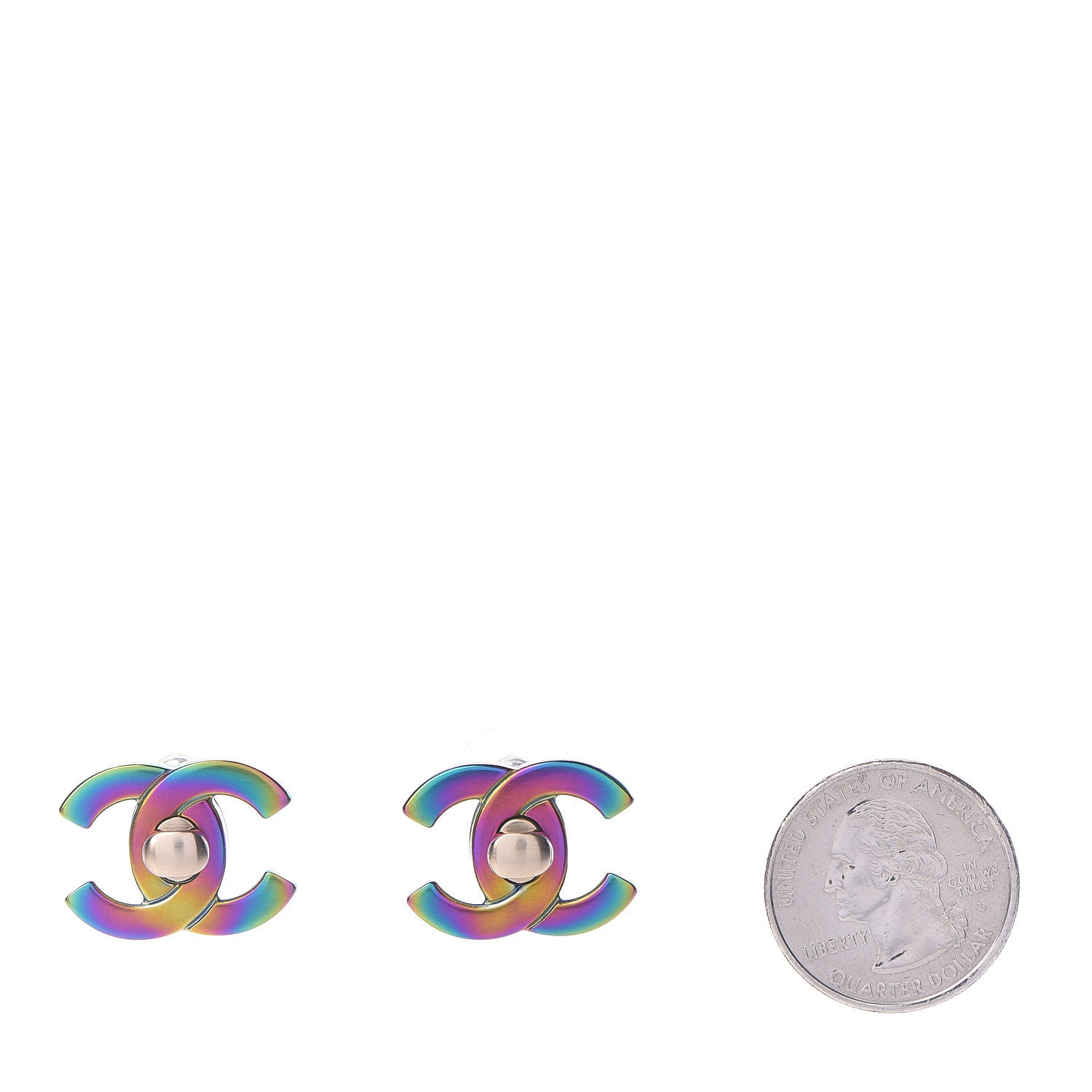 Chanel Metal CC Turnlock Interchangeable Earrings Gold 3 of 10
