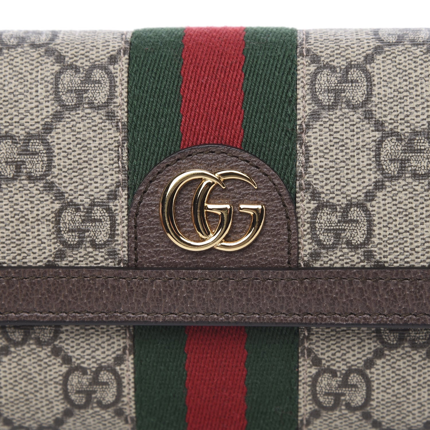 Gucci GG Supreme Monogram Web Ophidia Continental Wallet Brown 10 of 11