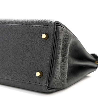 Hermes Togo Matte Porosus Crocodile Kelly Retourne Touch 28 Black 10 of 10