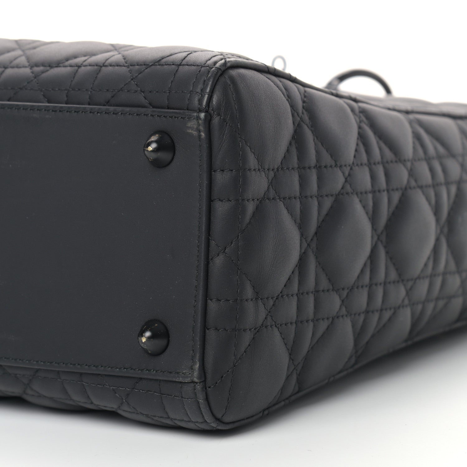 Christian Dior Ultra Matte Calfskin Cannage Large Lady Dior Black 10 of 15