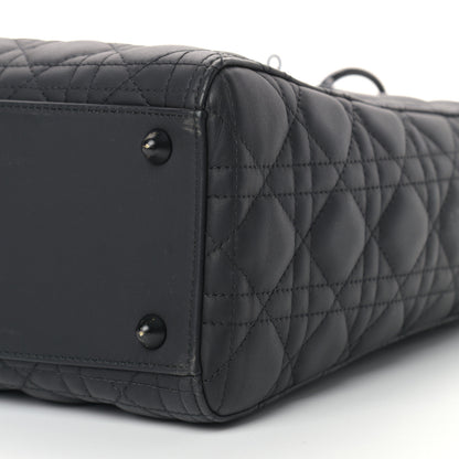 Christian Dior Ultra Matte Calfskin Cannage Large Lady Dior Black 10 of 15