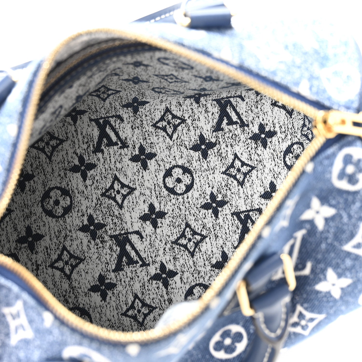 Louis Vuitton Monogram Jacquard Denim Speedy Bandouliere 25 Bleu 5 of 13