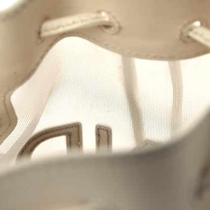 Fendi Mesh Vitello King F is Fendi Logo Embroidered Mini Mon Tresor Bucket Bag Sabbia White Ice 10 of 24