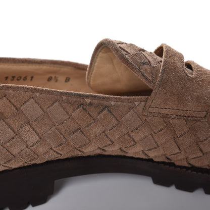 Bottega Veneta BOTTEGA Suede Intrecciato Penny Loafers 8.5 10 of 15