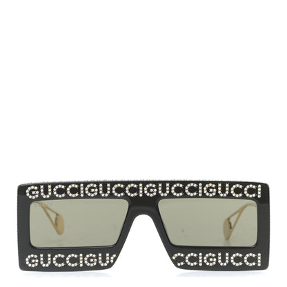Gucci Acetate Crystal Mask-Frame Sunglasses GG0431S Black 2 of 8