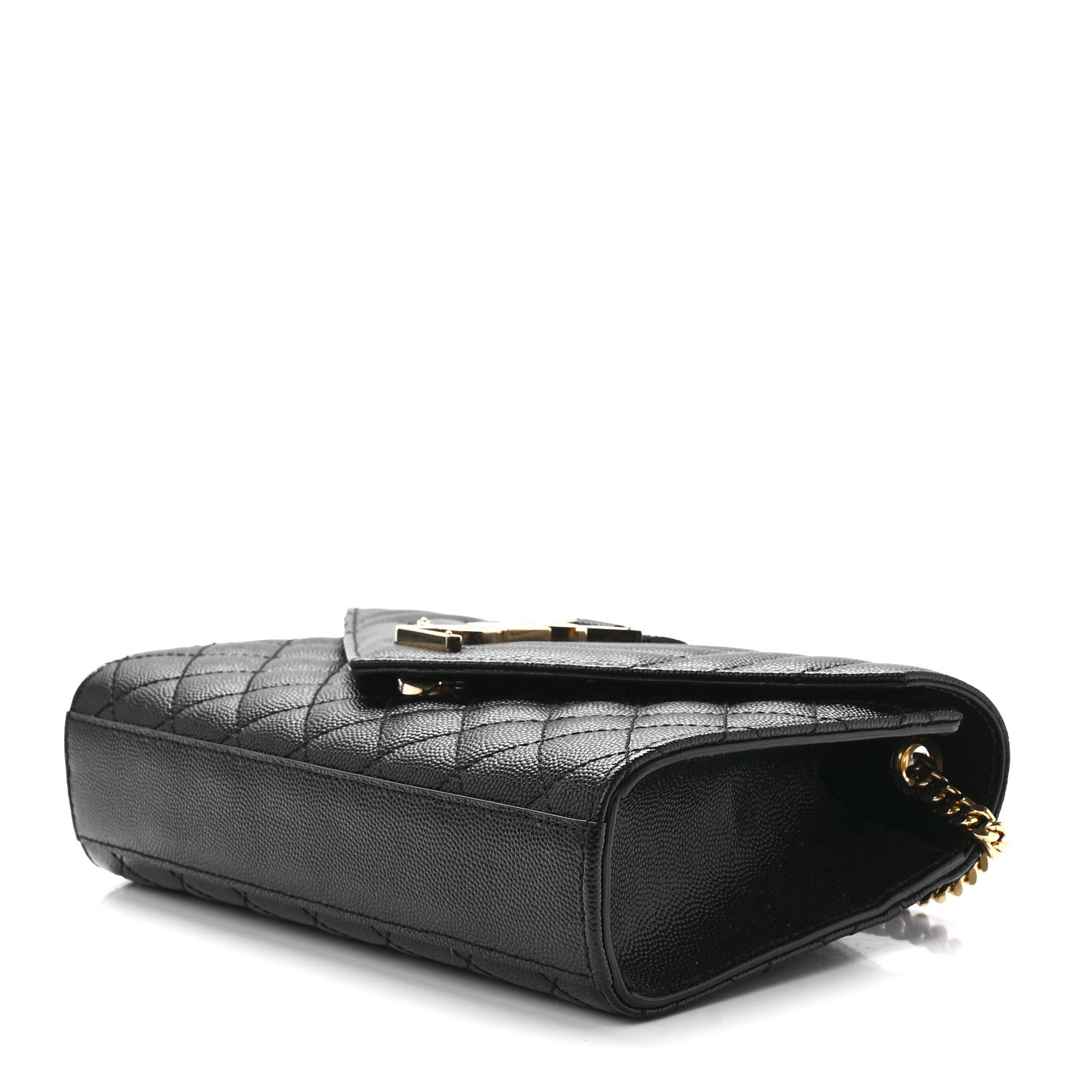 Saint Laurent Grain De Poudre Textured Mixed Matelasse Triquilt Small Monogram Satchel Black 10 of 12