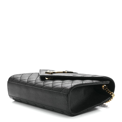 Saint Laurent Grain De Poudre Textured Mixed Matelasse Triquilt Small Monogram Satchel Black 10 of 12
