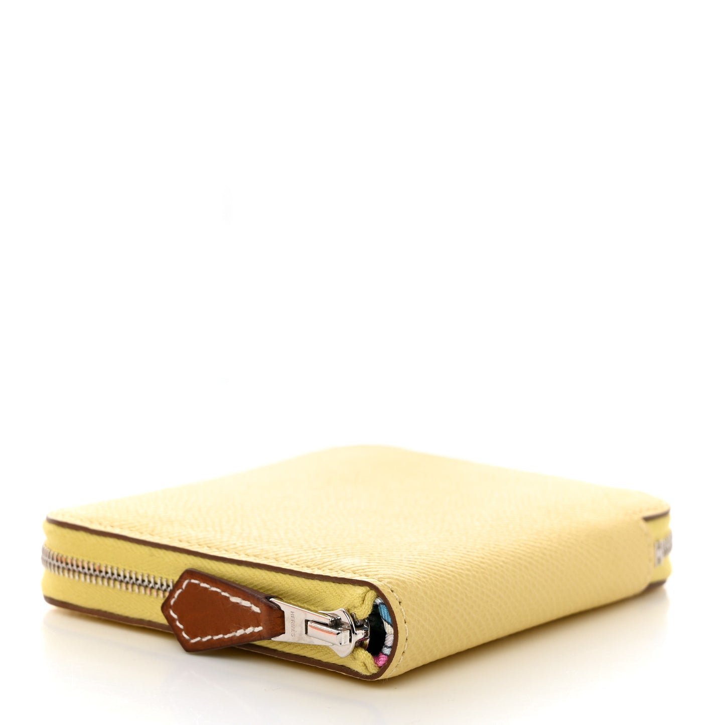 Epsom Silk'In Compact Wallet Jaune Poussin Menthe
