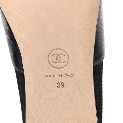 Chanel Calfskin Fabric Camellia Moccasin Flats 39 Black 6 of 9