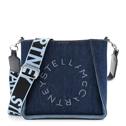 Stella McCartney Eco Alter Denim Perforated Logo Mini Crossbody Orion Blue 1 of 9