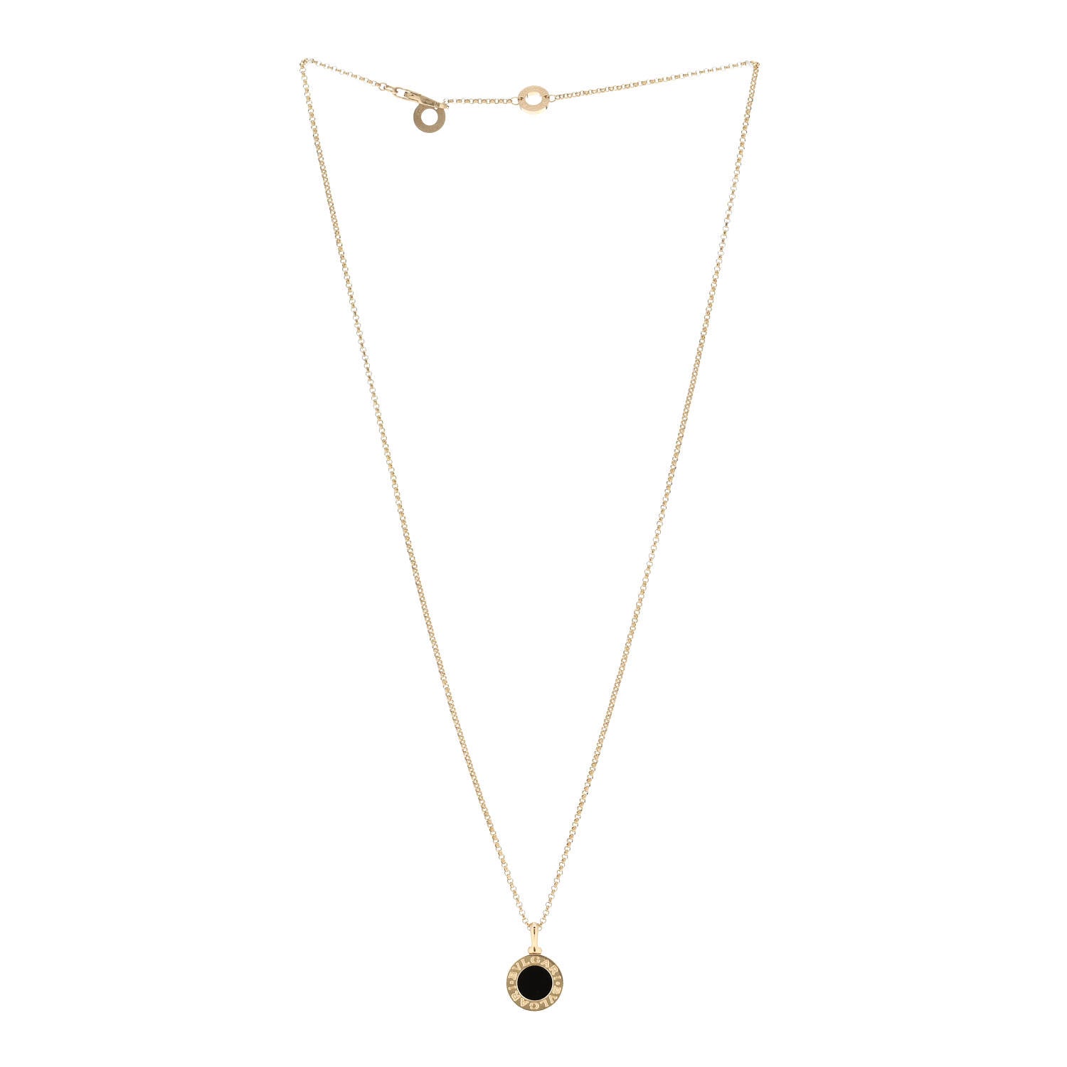 Bulgari 18K Yellow Gold Black Onyx BVLGARI BVLGARI Pendant Necklace 3 of 8