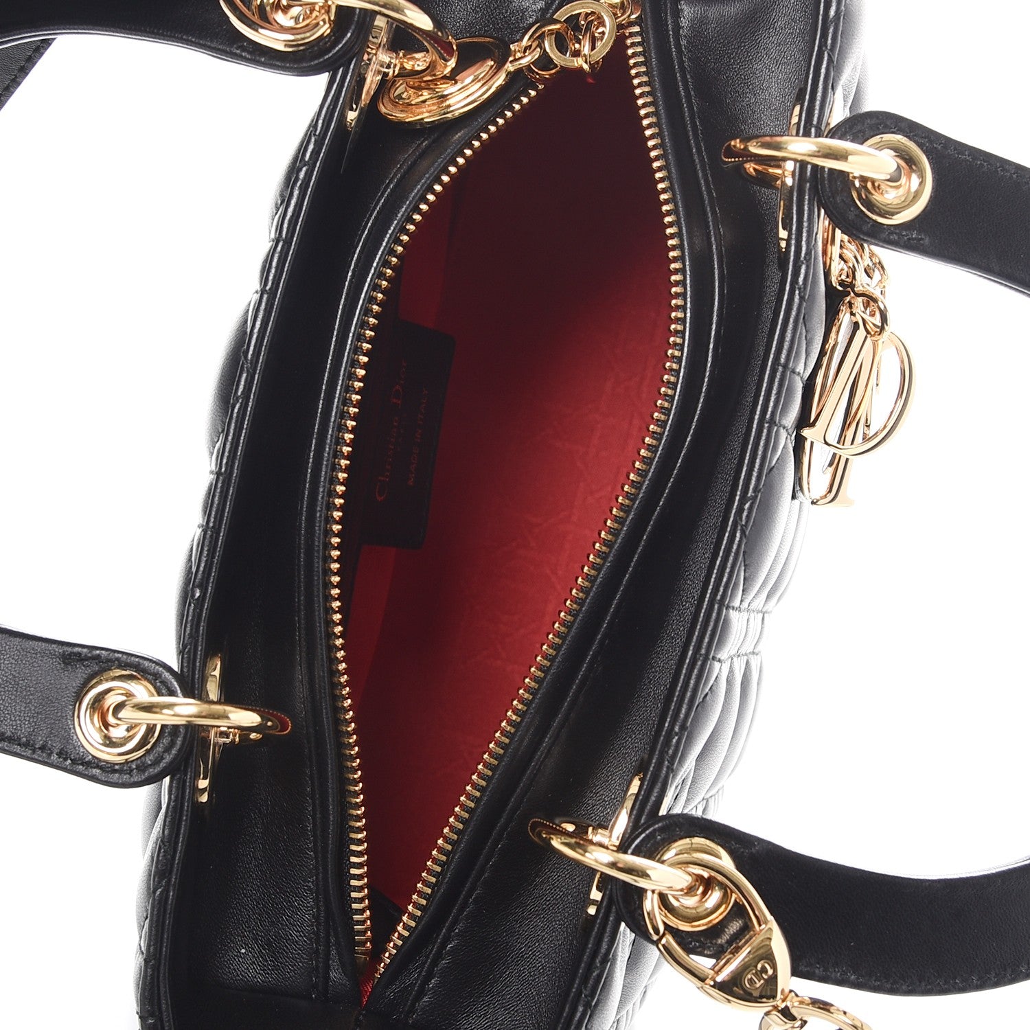 Christian Dior Lambskin Cannage Medium Lady Dior Black 6 of 8
