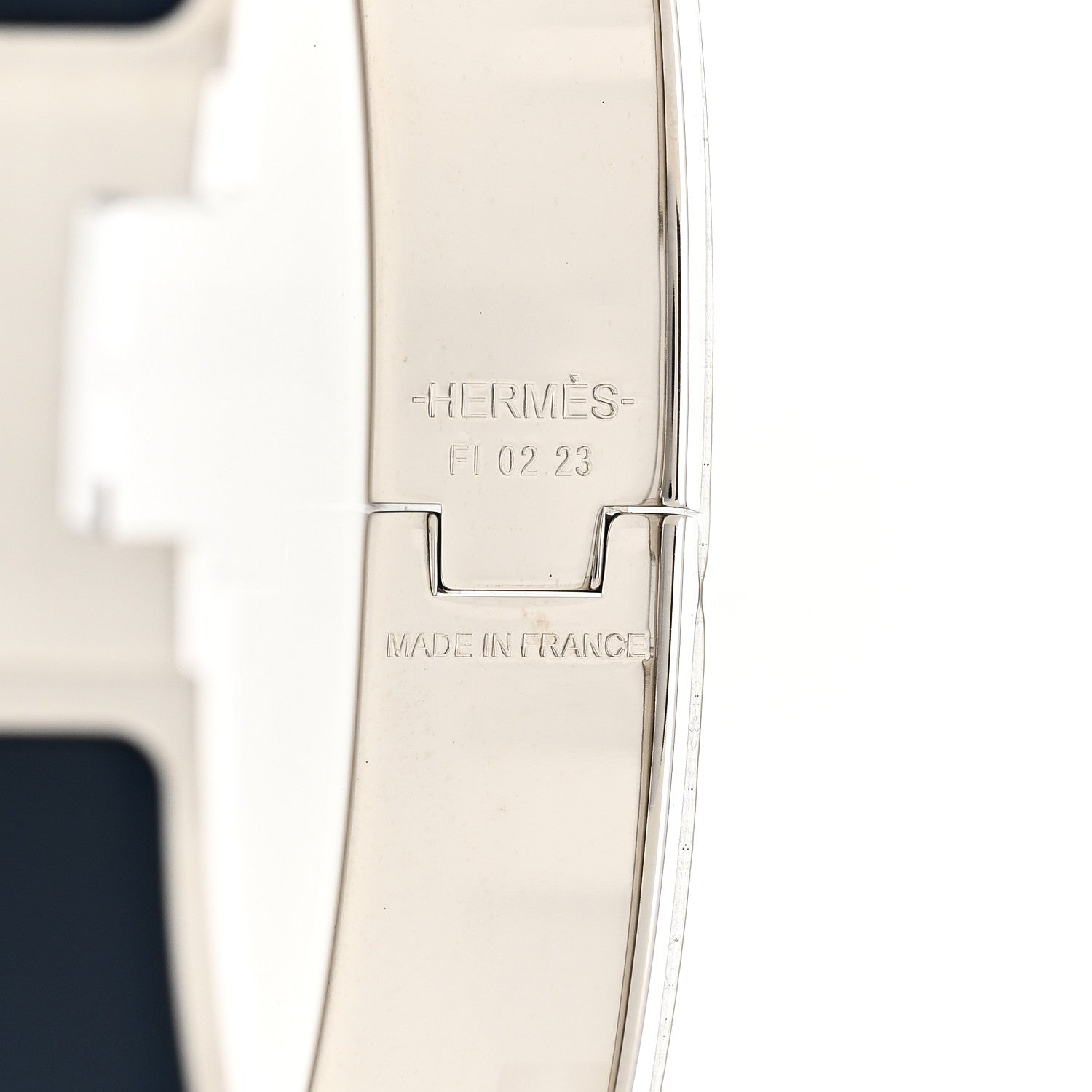 Hermes Matte Enamel Narrow Clic Clac HH Bracelet T5 Bleu Biarritz 4 of 5