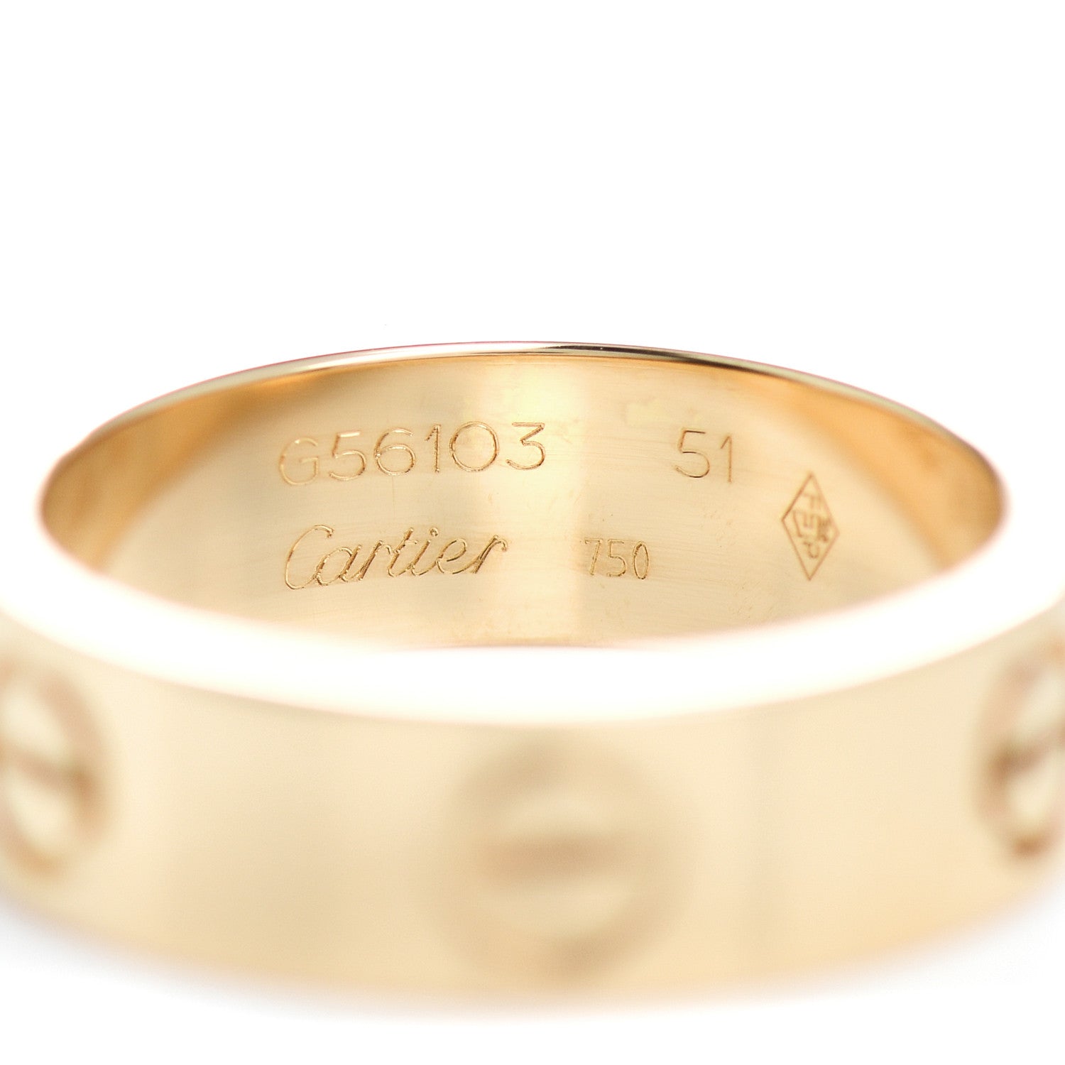 Cartier 18K Yellow Gold 5.5mm LOVE Ring 51 5.75 4 of 4