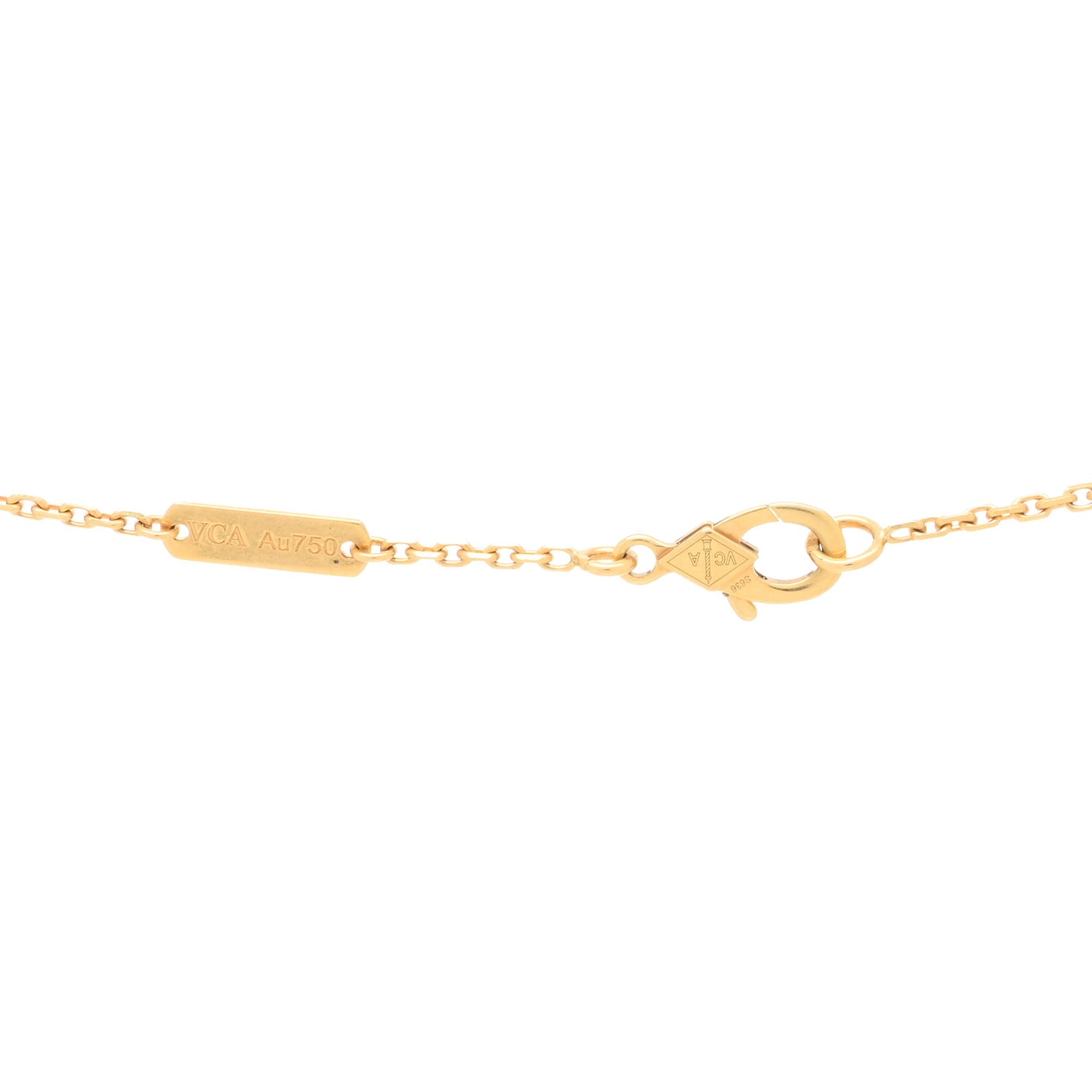 18K Yellow Gold Malachite Vintage Alhambra Pendant Necklace