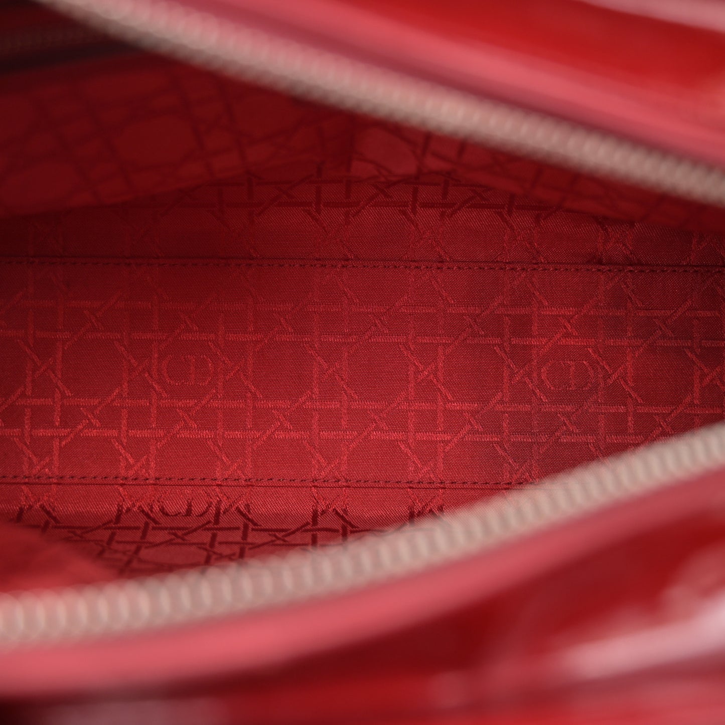 Patent Cannage Large Lady Dior Red