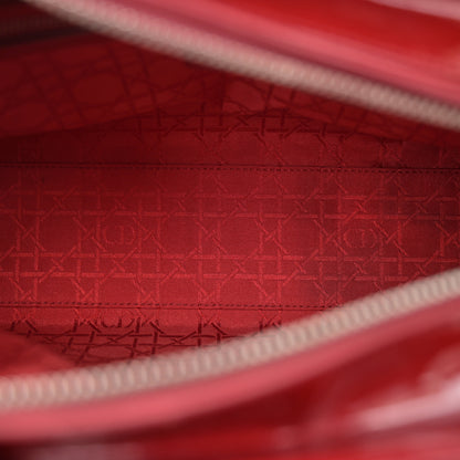 Christian Dior Patent Cannage Large Lady Dior Red 5 of 15