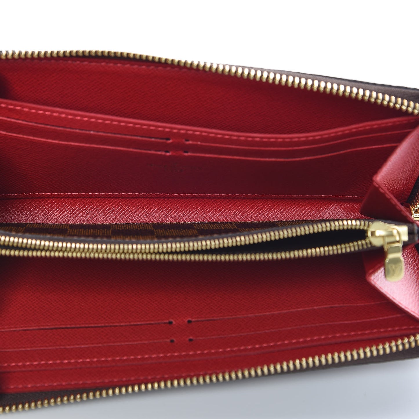 Damier Ebene Clemence Wallet Cherry