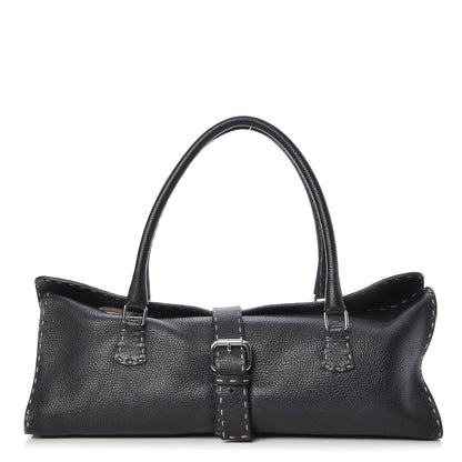 Fendi Calfskin Romano Selleria Satchel Black 1 of 13