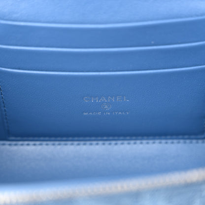 Chanel Denim Quilted Sweetheart Small Vanity Case With Chain Blue 6 of 11