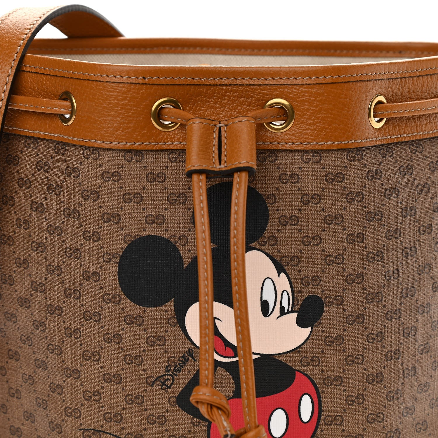 Gucci X DISNEY Mini Vintage GG Supreme Monogram Bucket Bag Beige Vintage Sun Oil 9 of 12
