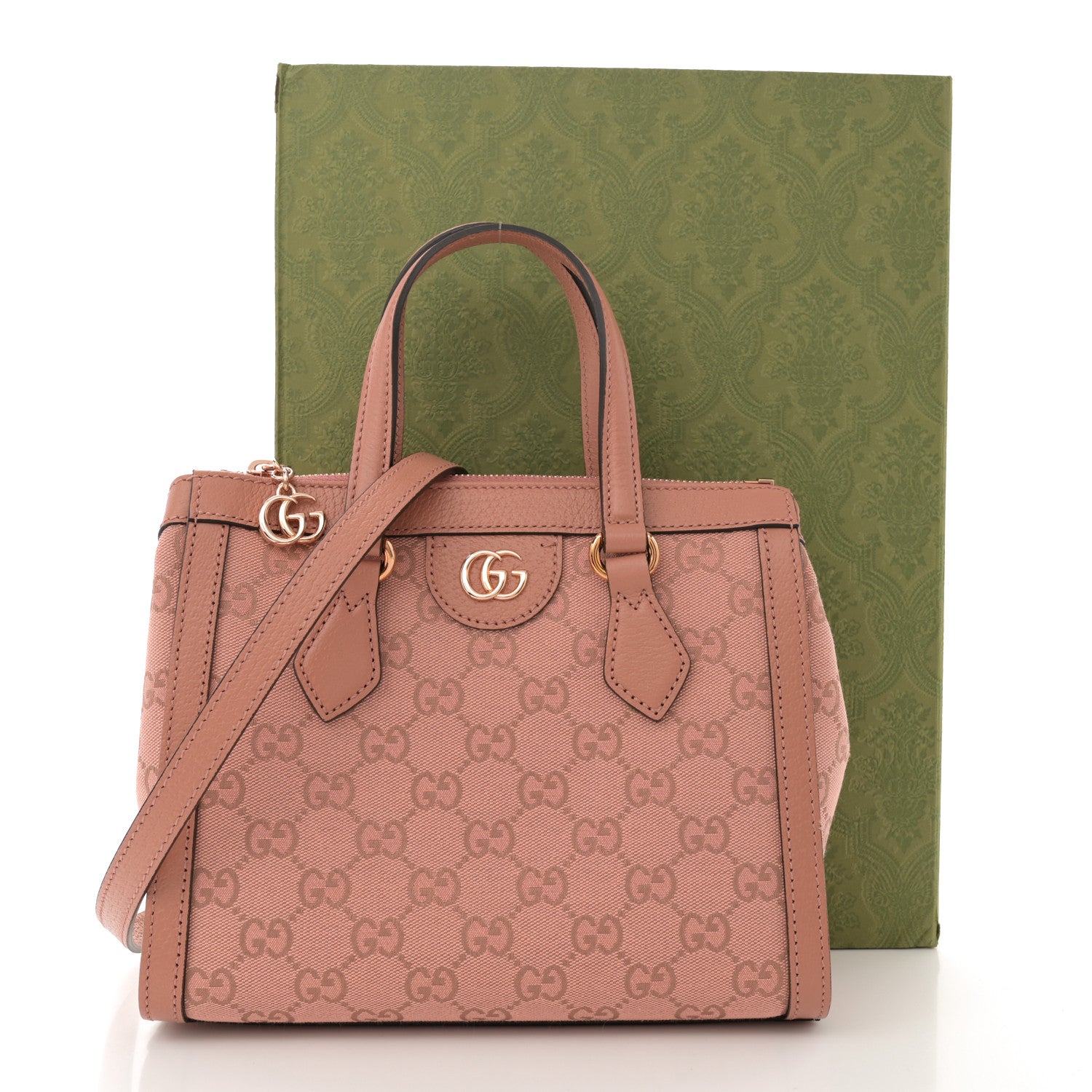 Gucci GG Supreme Monogram Small Ophidia Tote Bag Pink 11 of 11