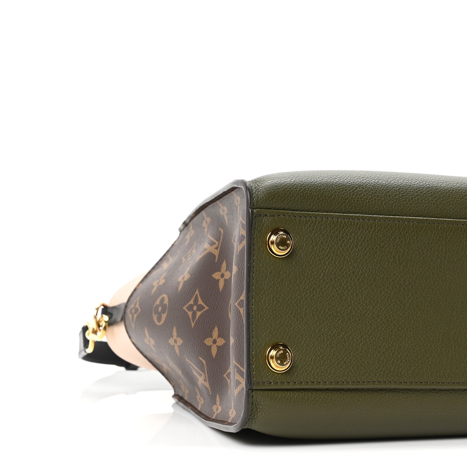 Louis Vuitton Calfskin Monogram On My Side MM Laurier Green Toffee
