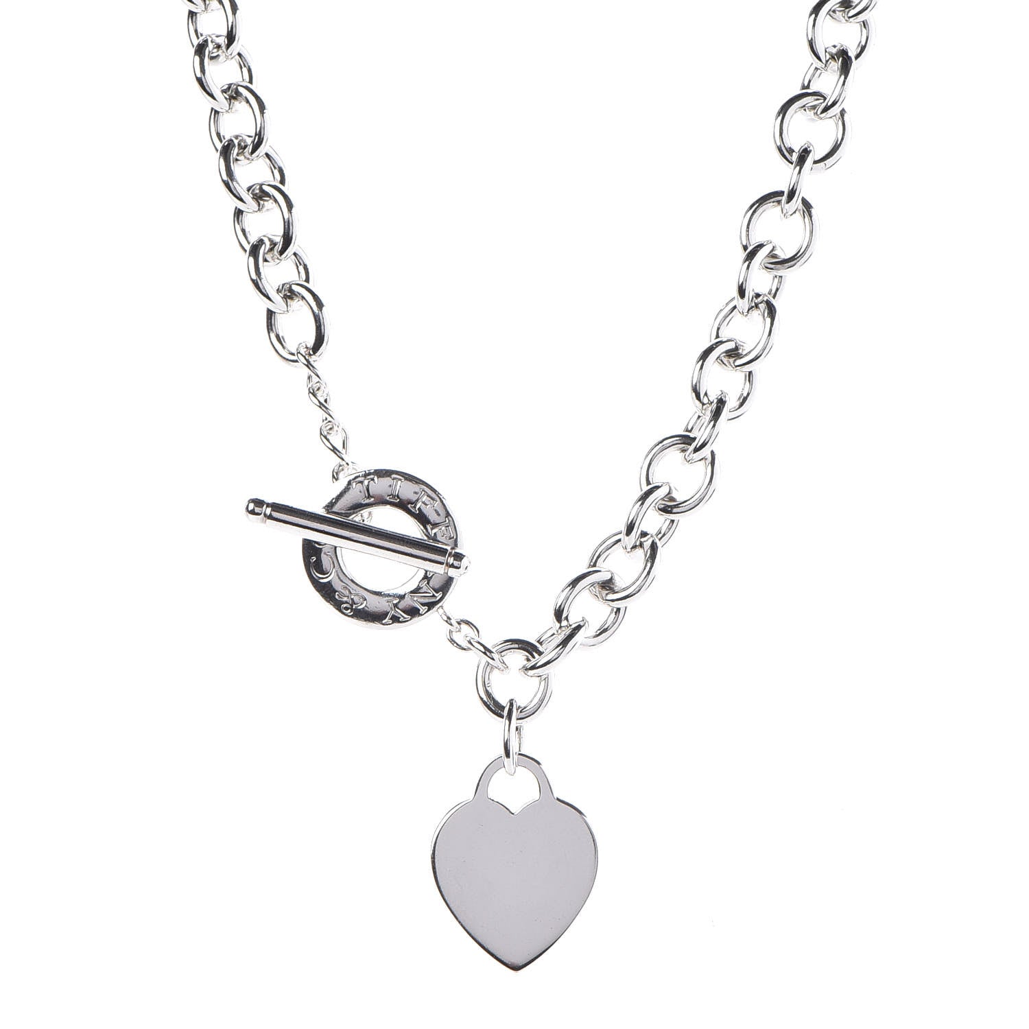 Tiffany Sterling Silver Heart Tag Toggle Necklace 1 of 5