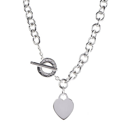 Tiffany Sterling Silver Heart Tag Toggle Necklace 1 of 5