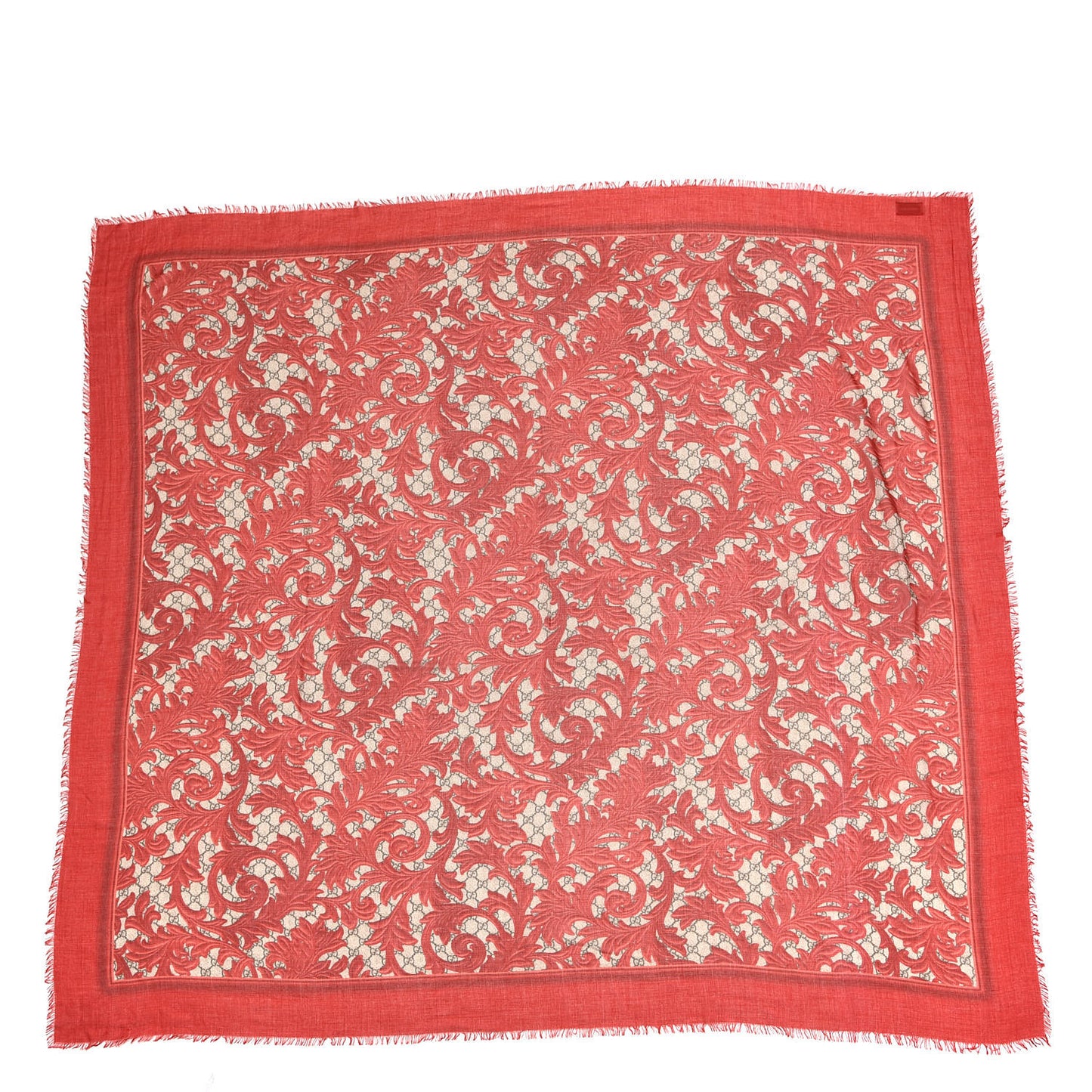Modal Silk Monogram Arabesque Shawl Red