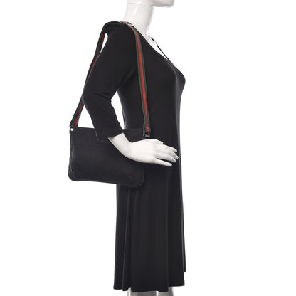 Gucci Monogram Web Small Flat Messenger Crossbody Black 2 of 11