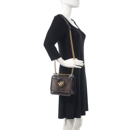 Fendi Mesh Vitello Century F is Fendi FF 1974 Small Kan I Shoulder Bag Marrone Black Ebano 2 of 10
