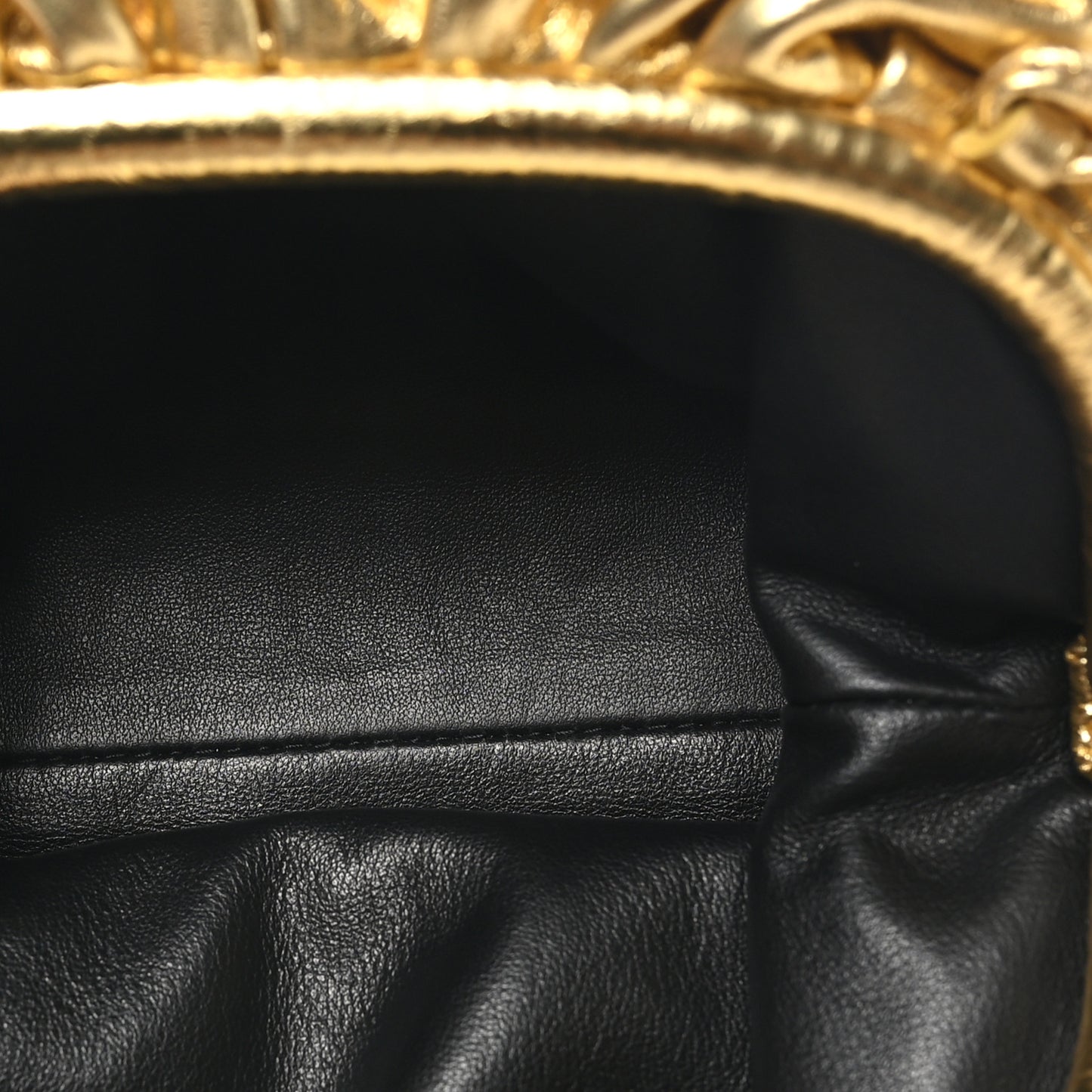 Metallic Bark Calfskin The Mini Pouch Gold