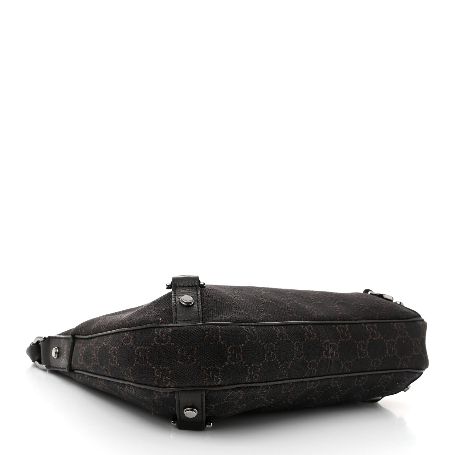 Gucci Denim Monogram Abbey D Ring Hobo Brown 4 of 10