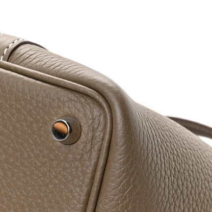 Hermes Taurillon Clemence Picotin Lock 18 PM Etoupe 12 of 13