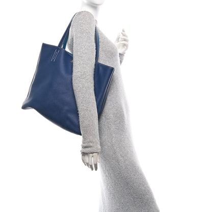 Hermes Taurillon Clemence Double Sens 45 Reversible Tote Bleu Izmir Bleu Saphir 2 of 15