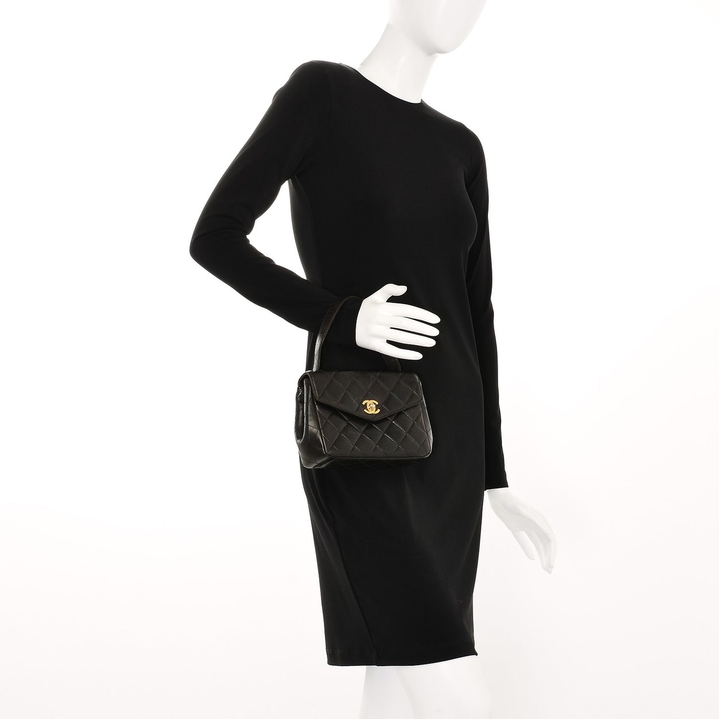 Lambskin Mini Kelly Flap Bag Black
