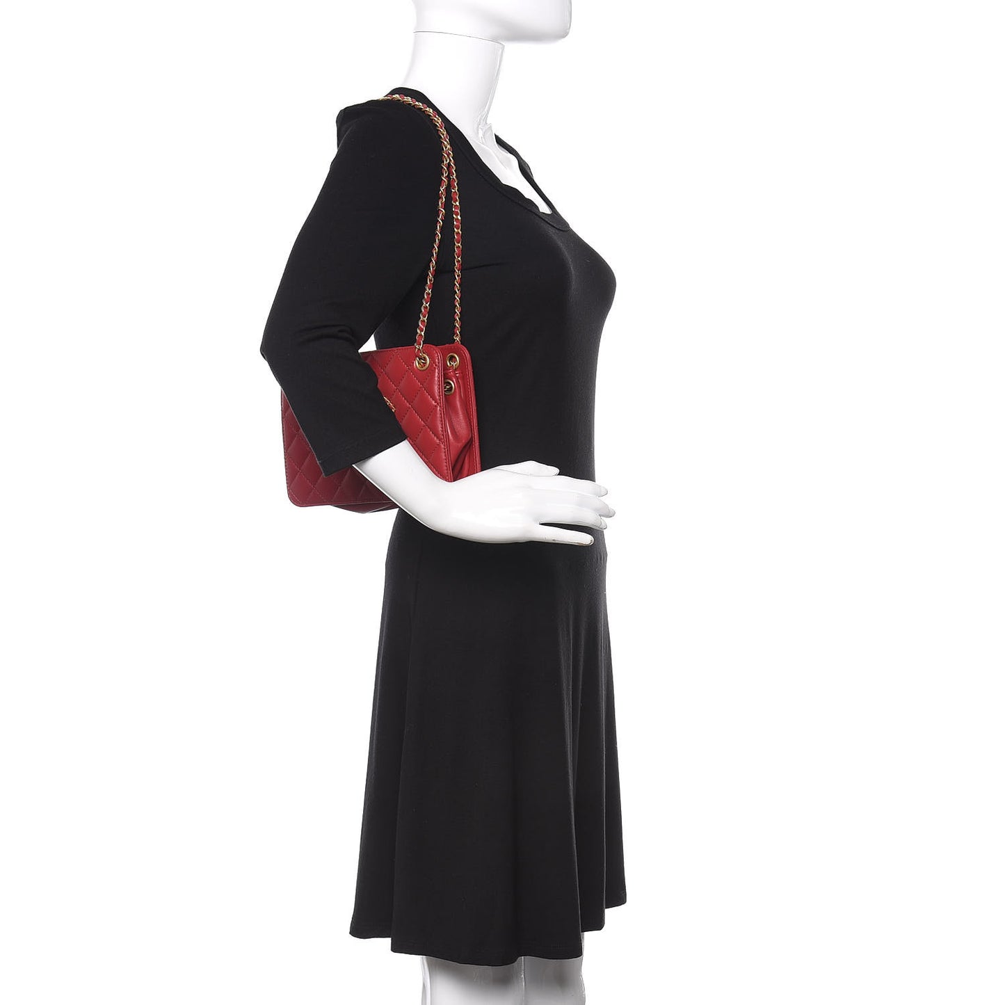 Calfskin Quilted CC Small Once Upon A Time Tote Red
