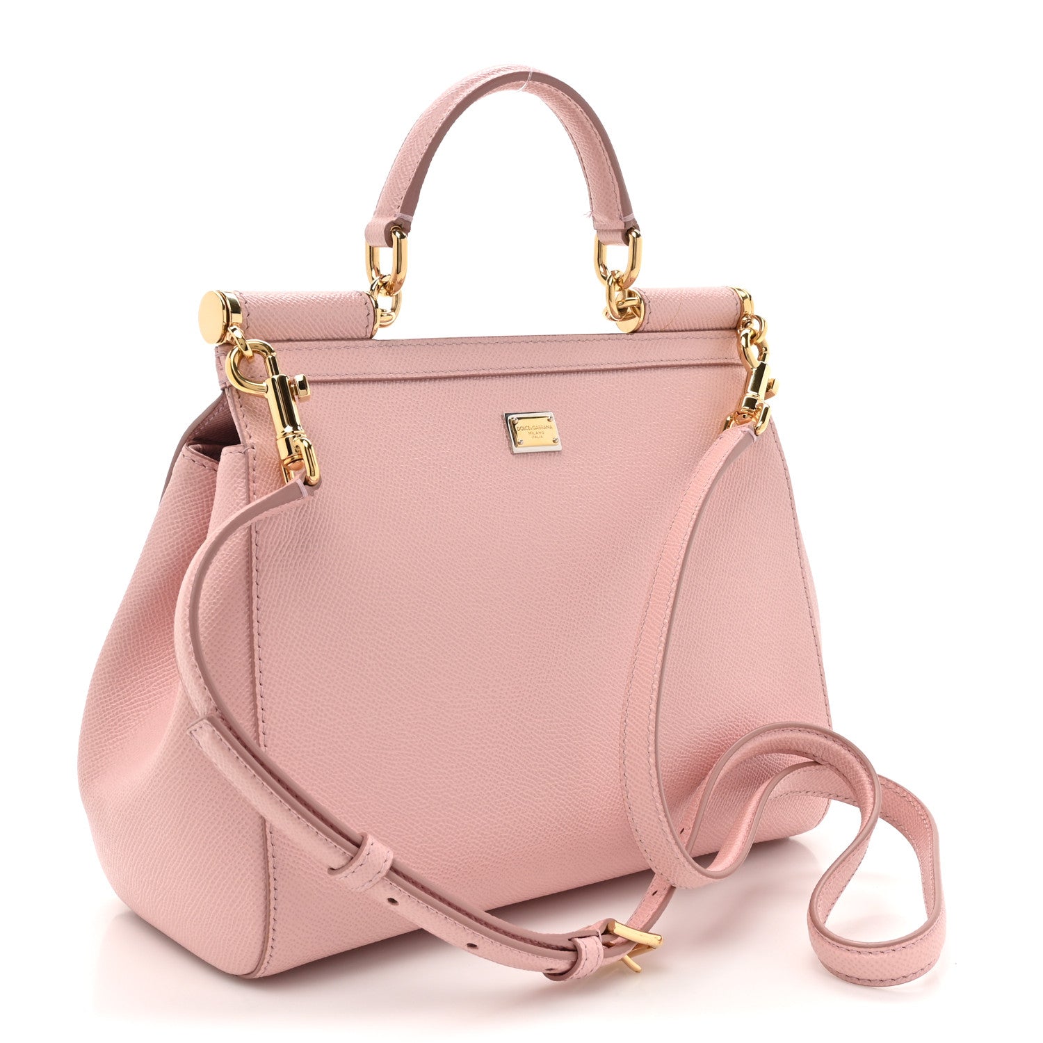 Dolce & Gabbana DOLCE GABBANA Dauphine Medium DG Family Patch Miss Sicily Satchel Rosa Carne 4 of 16