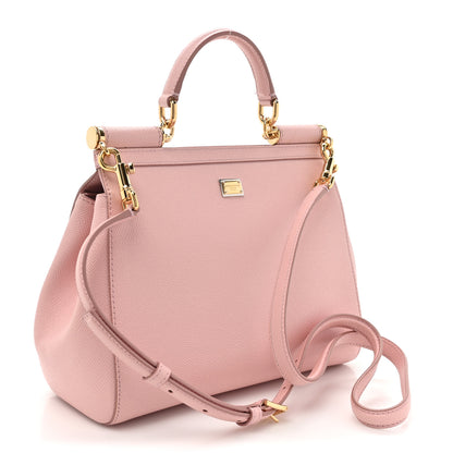 Dolce & Gabbana DOLCE GABBANA Dauphine Medium DG Family Patch Miss Sicily Satchel Rosa Carne 4 of 16